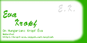 eva kropf business card
